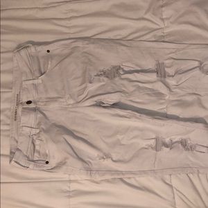 White Ripped Rockstar Jeans